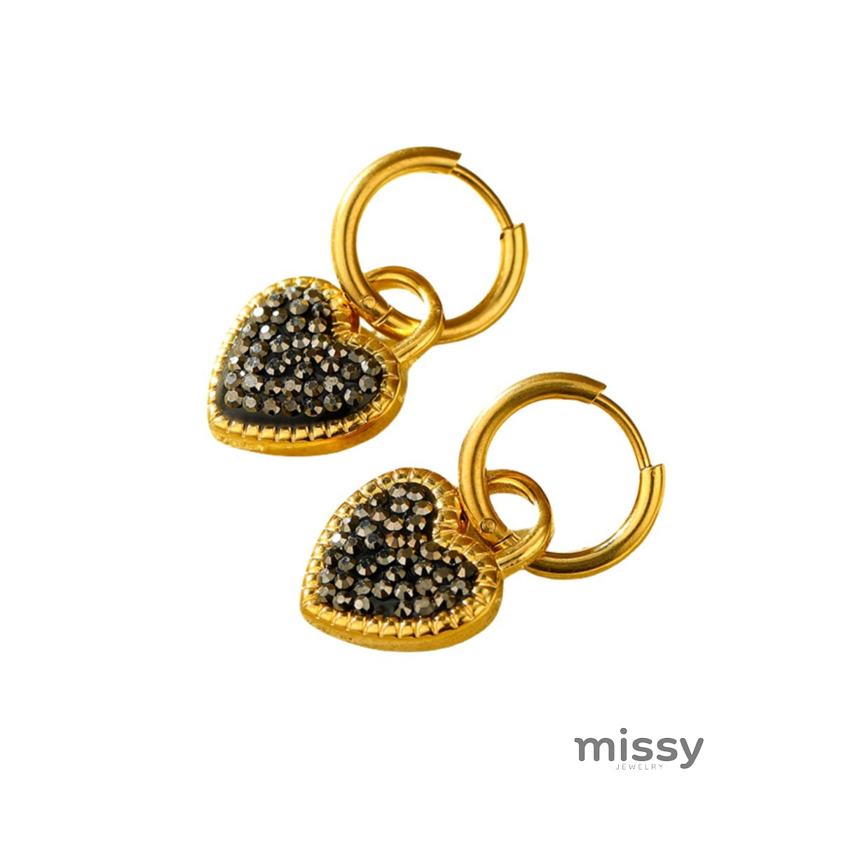 Briseyda Sparkling Heart Stud Earrings [FEBACJ5V]