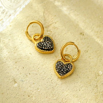 Briseyda Sparkling Heart Stud Earrings [940M08OA]