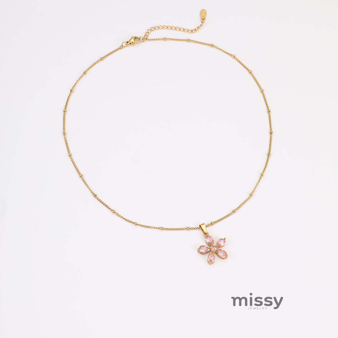 Bristol Zircon Petal Necklace [4ZGF89KT]