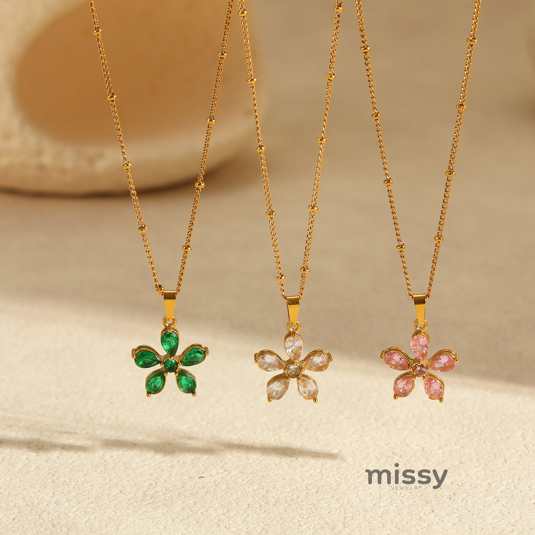 Bristol Zircon Petal Necklace [RCM54340]