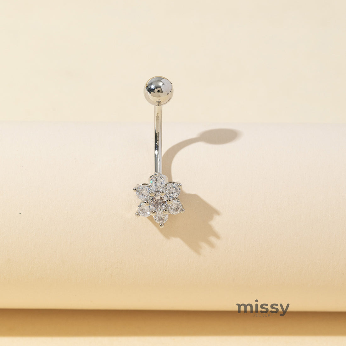Brookelynn Floral Heart Navel Ring [8615R649]