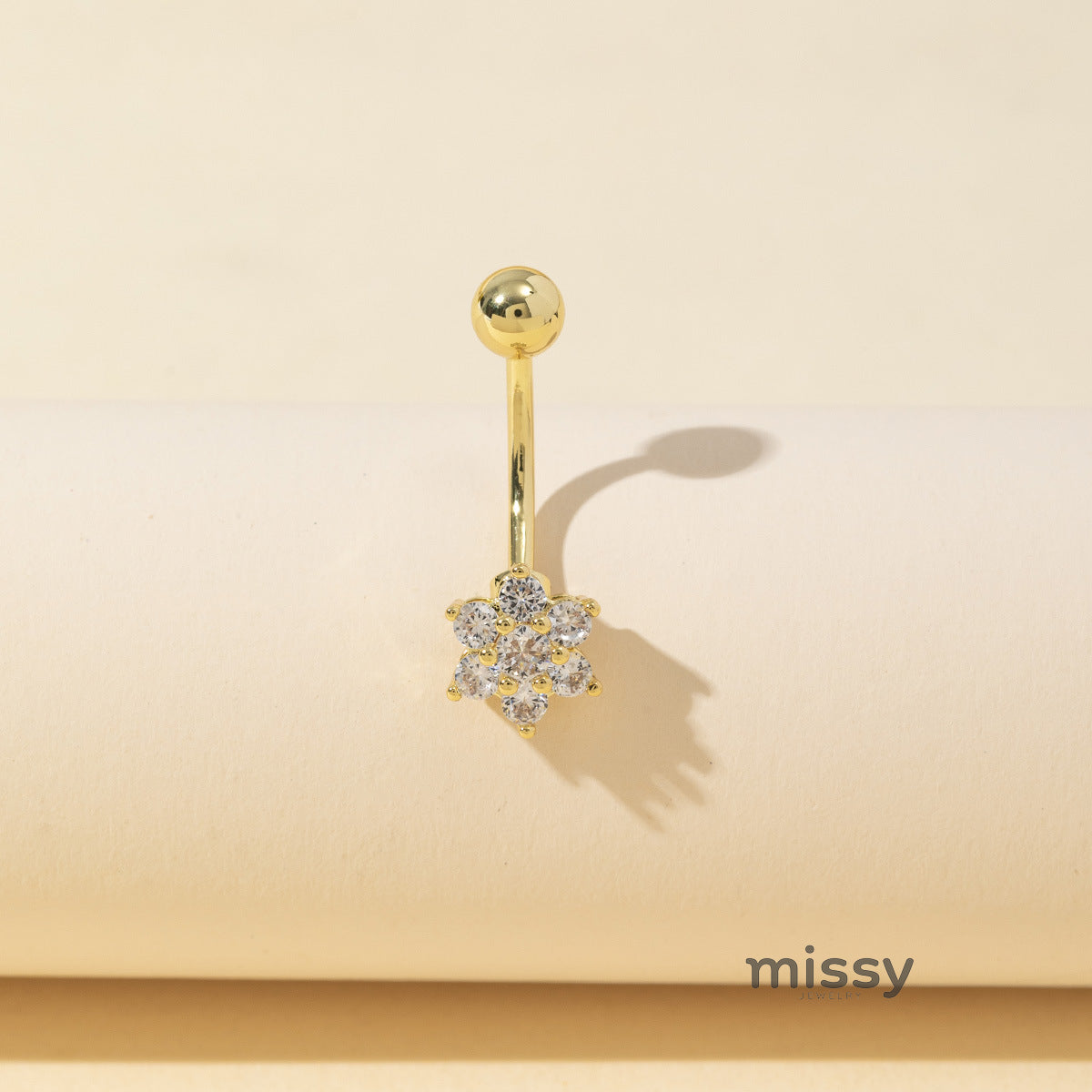 Brookelynn Floral Heart Navel Ring [E4TZOILQ]