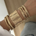 Brushed Gold Cuff Bracelet [H7XP93BP]