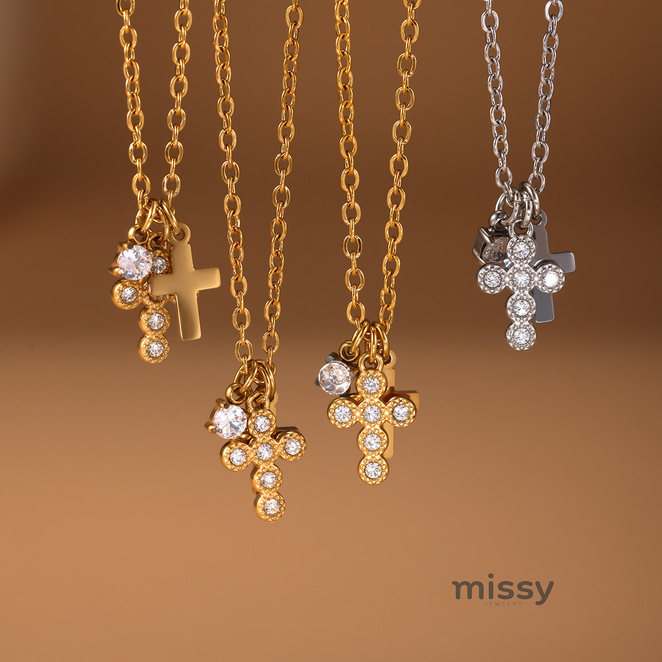 Bryndle Dainty Cross Pendant Necklace [6YD4NK4J]