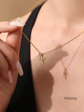 Bryndle Dainty Cross Pendant Necklace [AB94ZF2R]
