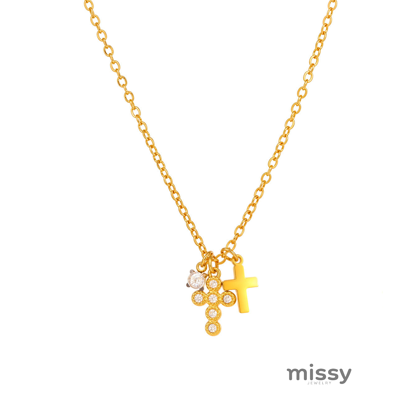 Bryndle Dainty Cross Pendant Necklace [O3CO80TD]