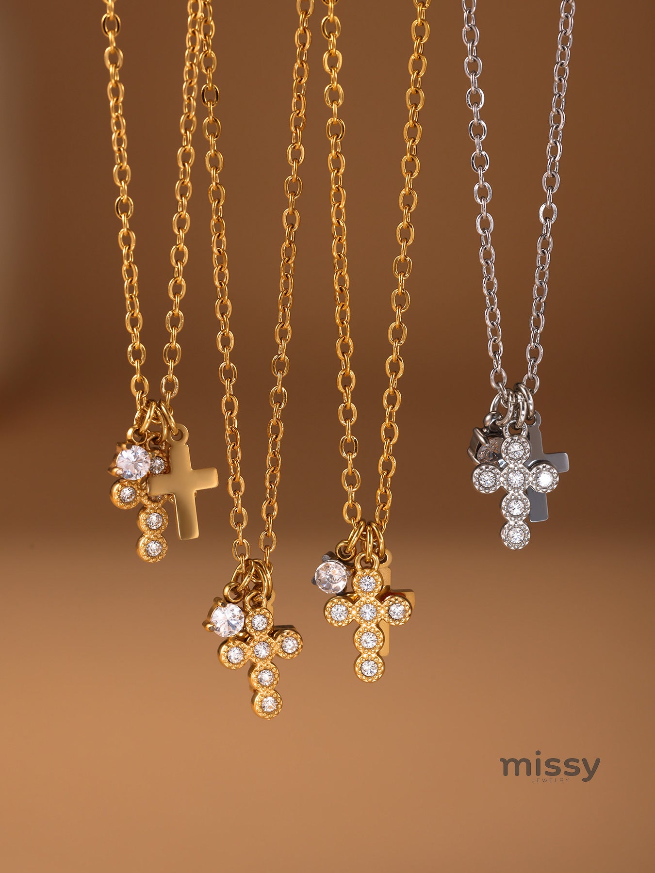 Bryndle Dainty Cross Pendant Necklace [DQ6CIIHT]