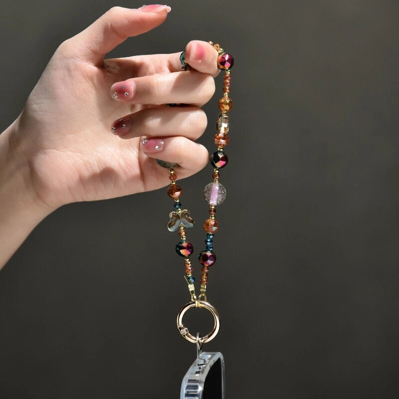 Butterfly Crystal Beaded Phone Charm [6RLXLIAE]