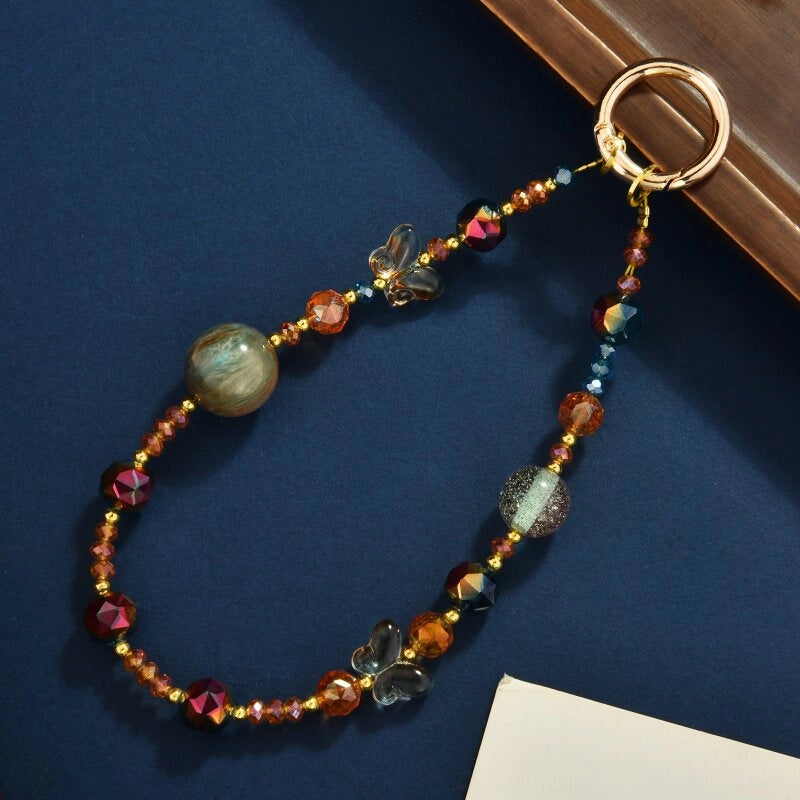 Butterfly Crystal Beaded Phone Charm [QAH9DFZG]