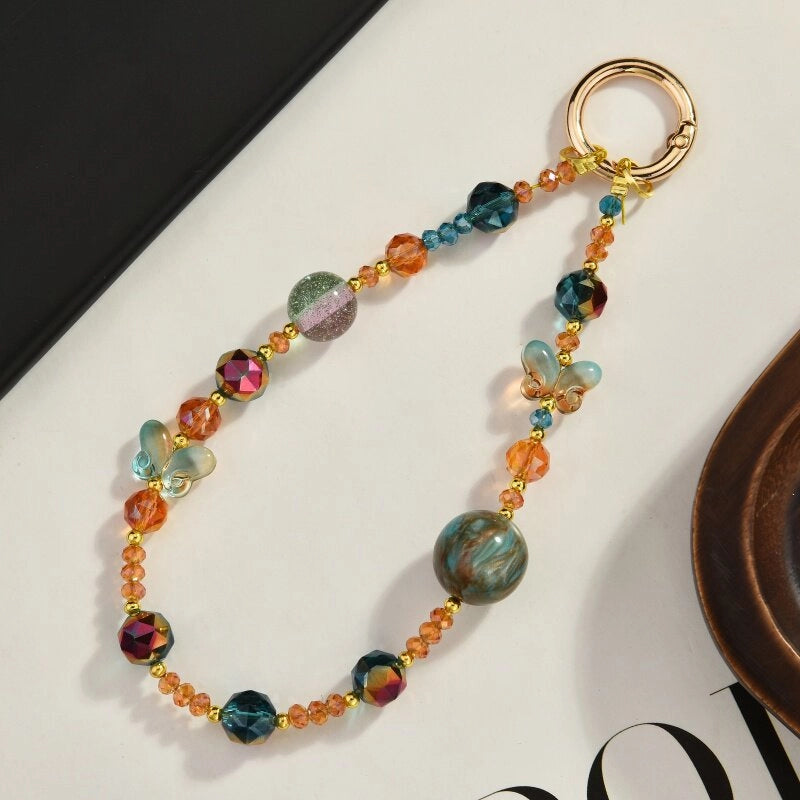 Butterfly Crystal Beaded Phone Charm [CNDJ8VUS]