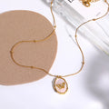 Butterfly Shell Locket Necklace [UETDZPSZ]