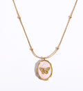 Butterfly Shell Locket Necklace [8GODVSGH]