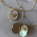 Butterfly Shell Locket Necklace [KBNYPOEA]