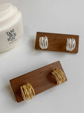C-Shaped Gold Hoop Earrings [KW71EQGT]
