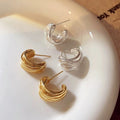 C-Shaped Gold Hoop Earrings [PC5SGFCW]