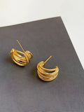 C-Shaped Gold Hoop Earrings [U2HYTSRS]