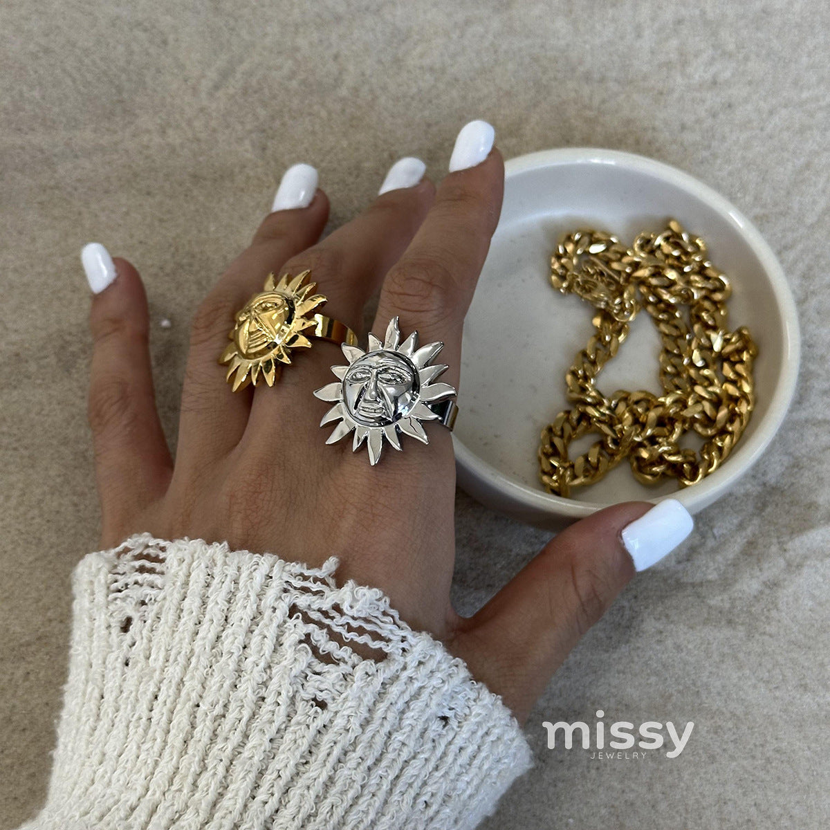 Caleah Statement Sunflower Ring
