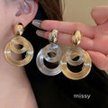 Cambri Layered Geometric Drop Earrings [PXGX03JO]