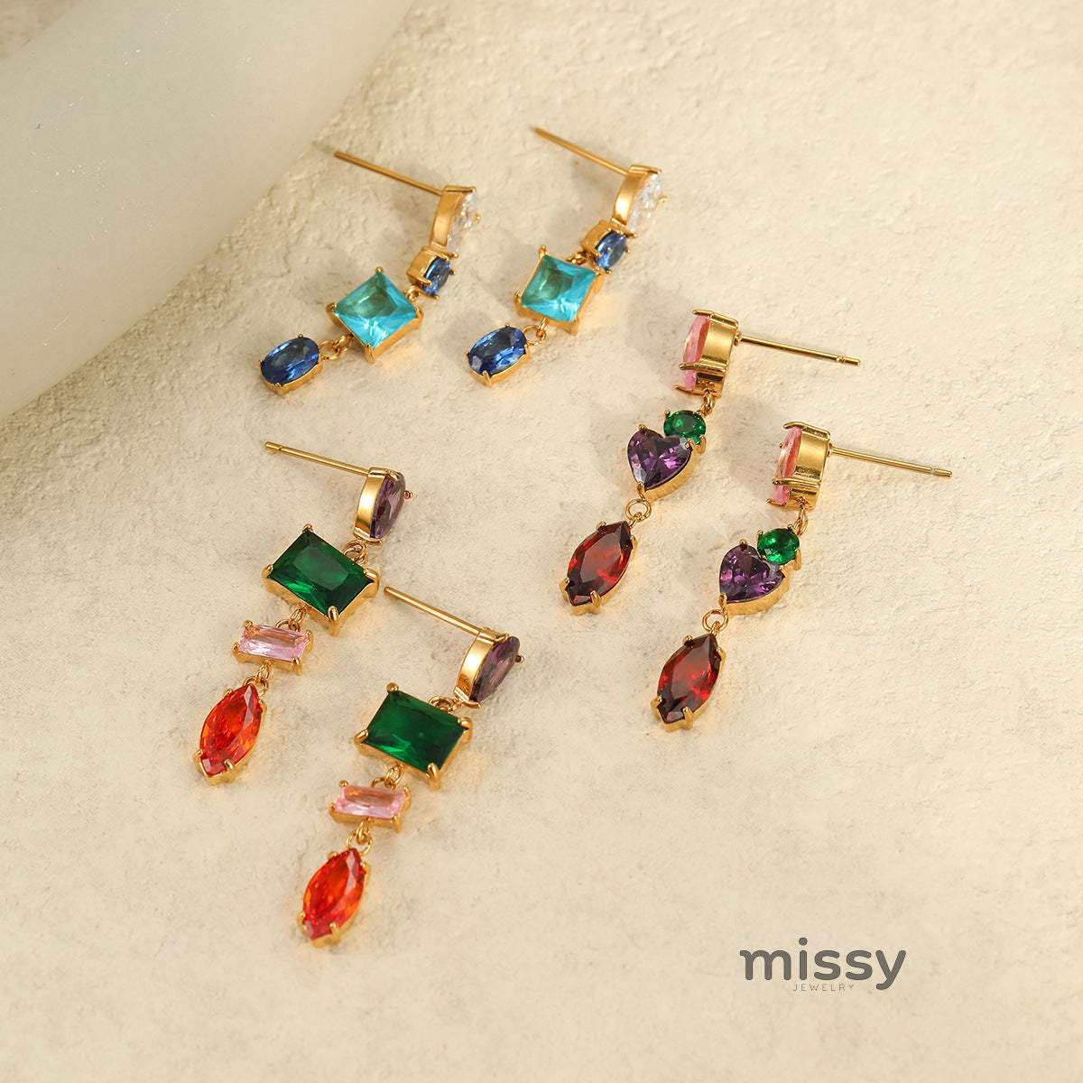 Cambri Luxe Geometric Earrings [4S266BKG]