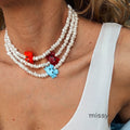 Camden Beaded Ocean Charm Necklace [V9SMKKQN]