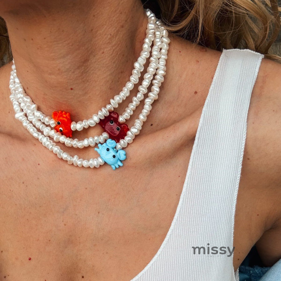 Camden Beaded Ocean Charm Necklace [V9SMKKQN]