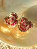 Camellia Flower Earrings [S3NSCI8F]