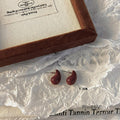 Carly Wine Red Enamel Drop Earrings [18LE8PVC]