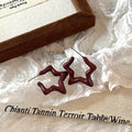 Carly Wine Red Enamel Drop Earrings [SI5OVTOG]