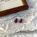 Carly Wine Red Enamel Drop Earrings [9G9LSCBU]