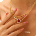 Carlynn Dagger Heart Pendant Necklace [18T4BM4Z]