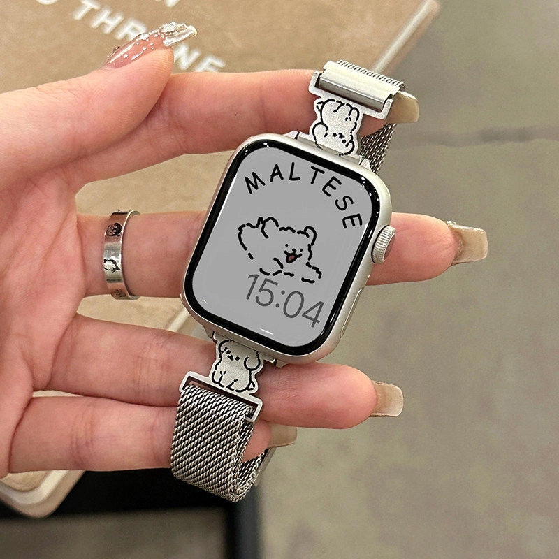 Cat and Dog Milanese Watch Band [1RNERSNX]