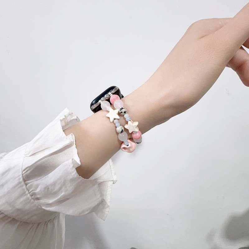 Ceramic Bead Elastic Watch Strap [RJG9289R]