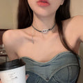 Chain Choker Necklace with Letter Tassel [IFOQL507]