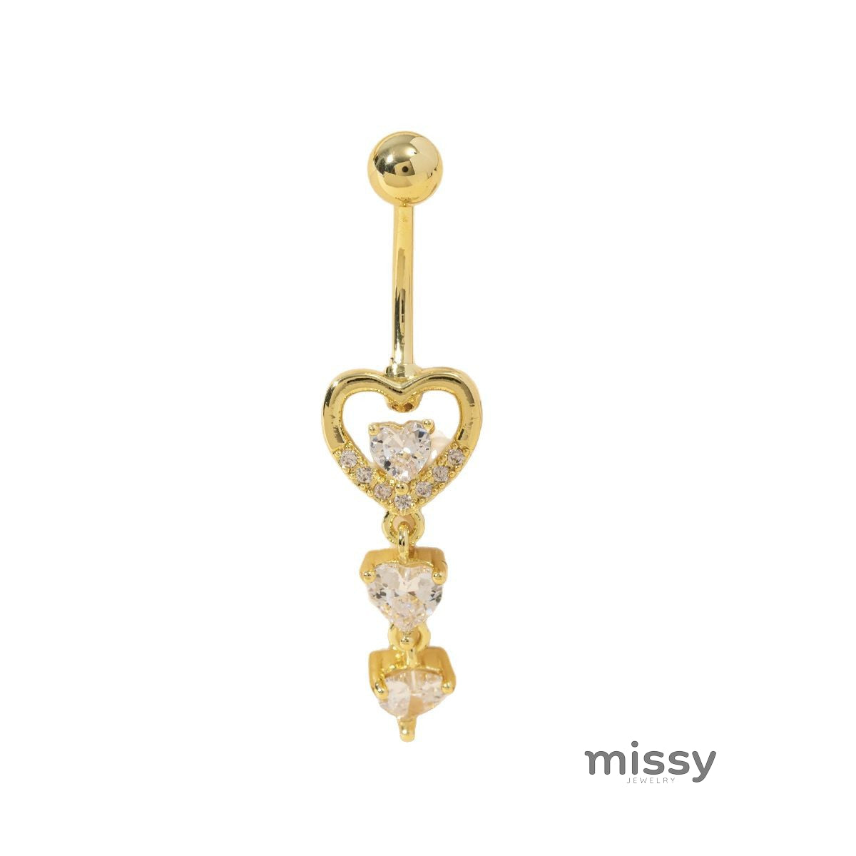 Charlye Heart Dangle Belly Ring [XYK5A4IS]
