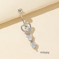 Charlye Heart Dangle Belly Ring [NNFIJACW]