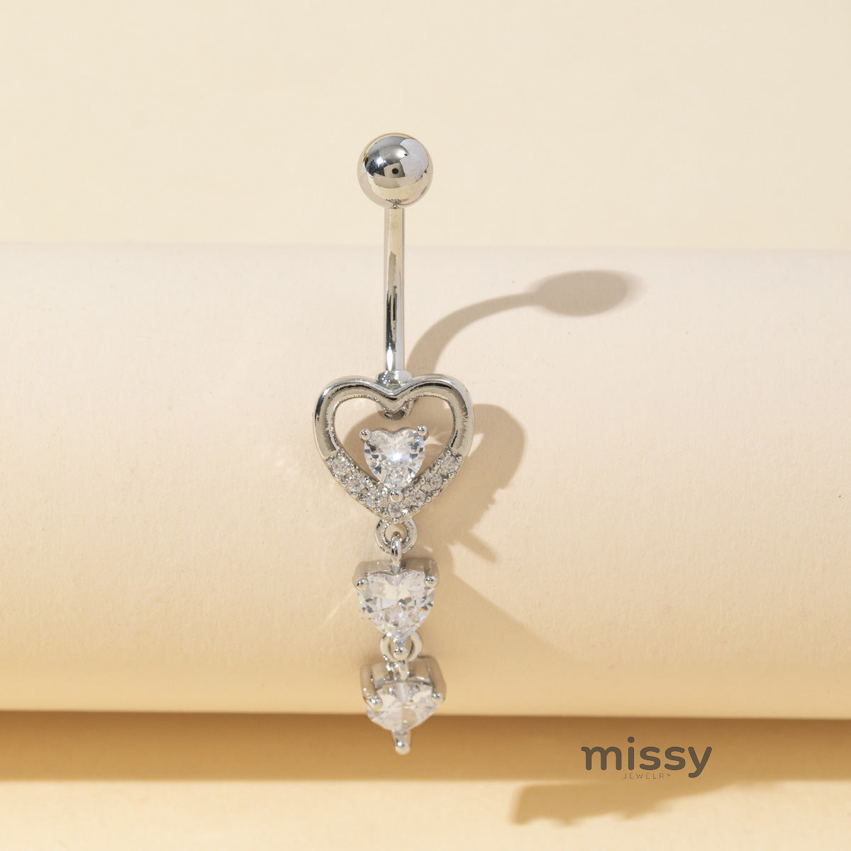 Charlye Heart Dangle Belly Ring [EPQ4AKNB]