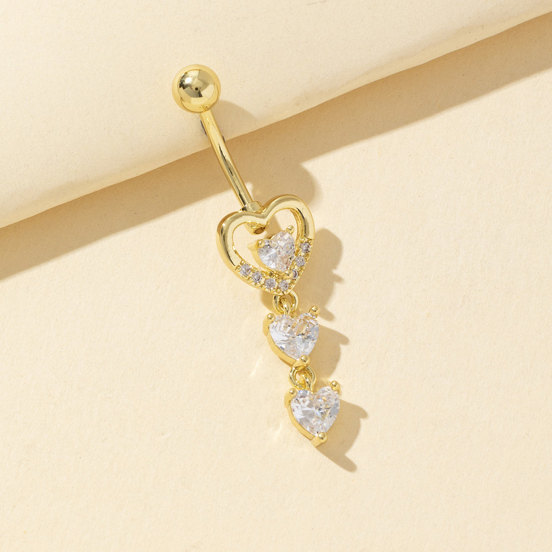 Charlye Heart Dangle Belly Ring [H5V4Z2ZR]