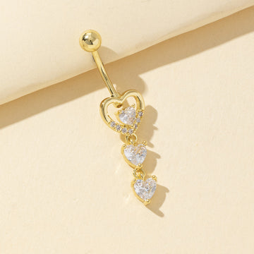 Charlye Heart Dangle Belly Ring [H5V4Z2ZR]