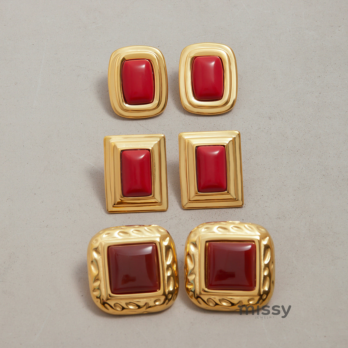 Charvi Agate Geometric Studs [2WUZX0AT]