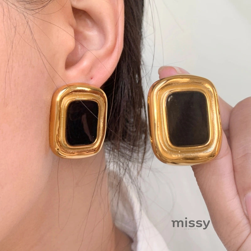 Charvi Agate Geometric Studs [W4DUIGPH]