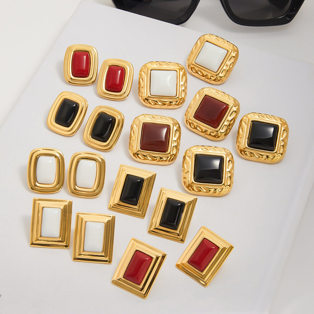 Charvi Agate Geometric Studs [R6W8X4N3]