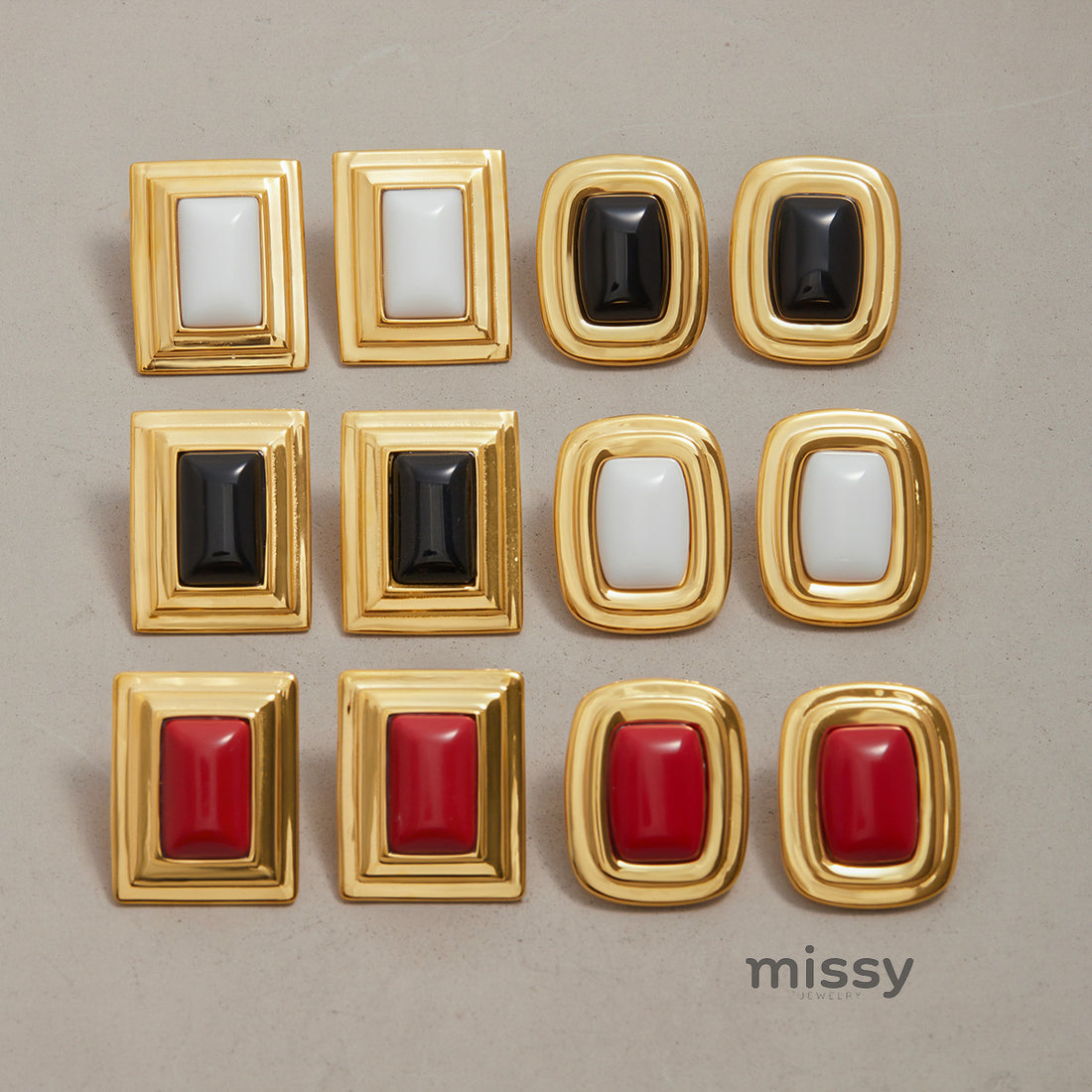 Charvi Agate Geometric Studs [R6W8X4N3]