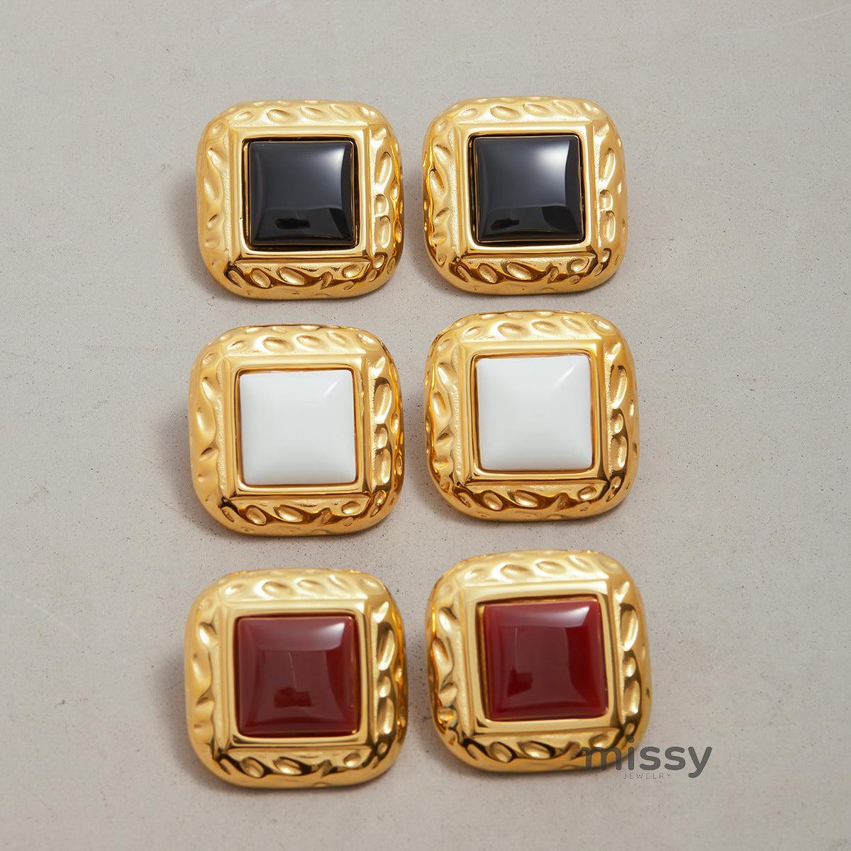 Charvi Agate Geometric Studs [CO3LRU3W]
