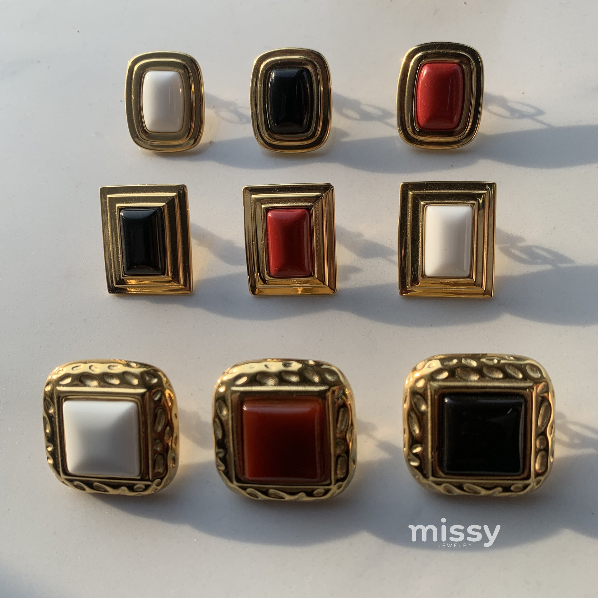 Charvi Agate Geometric Studs [TCZ57I5Z]