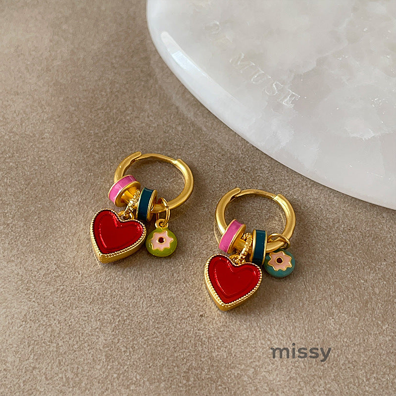 Chastity Iridescent Heart Studs [18L7GZV4]