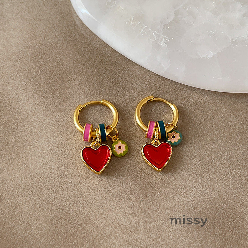 Chastity Iridescent Heart Studs [7JQZGELI]
