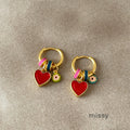 Chastity Iridescent Heart Studs [SRF4B4B5]