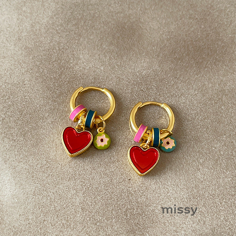 Chastity Iridescent Heart Studs [SRF4B4B5]