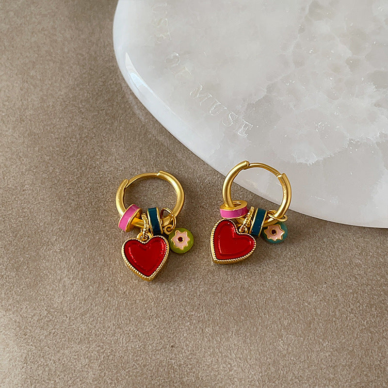 Chastity Iridescent Heart Studs [18L7GZV4]