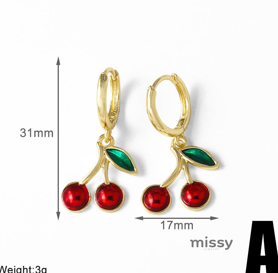 Chimamanda Gold-Plated Cherry Earrings [C78S0NOR]